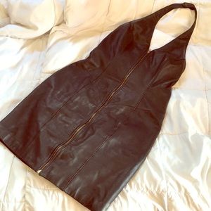 Leather halter dress